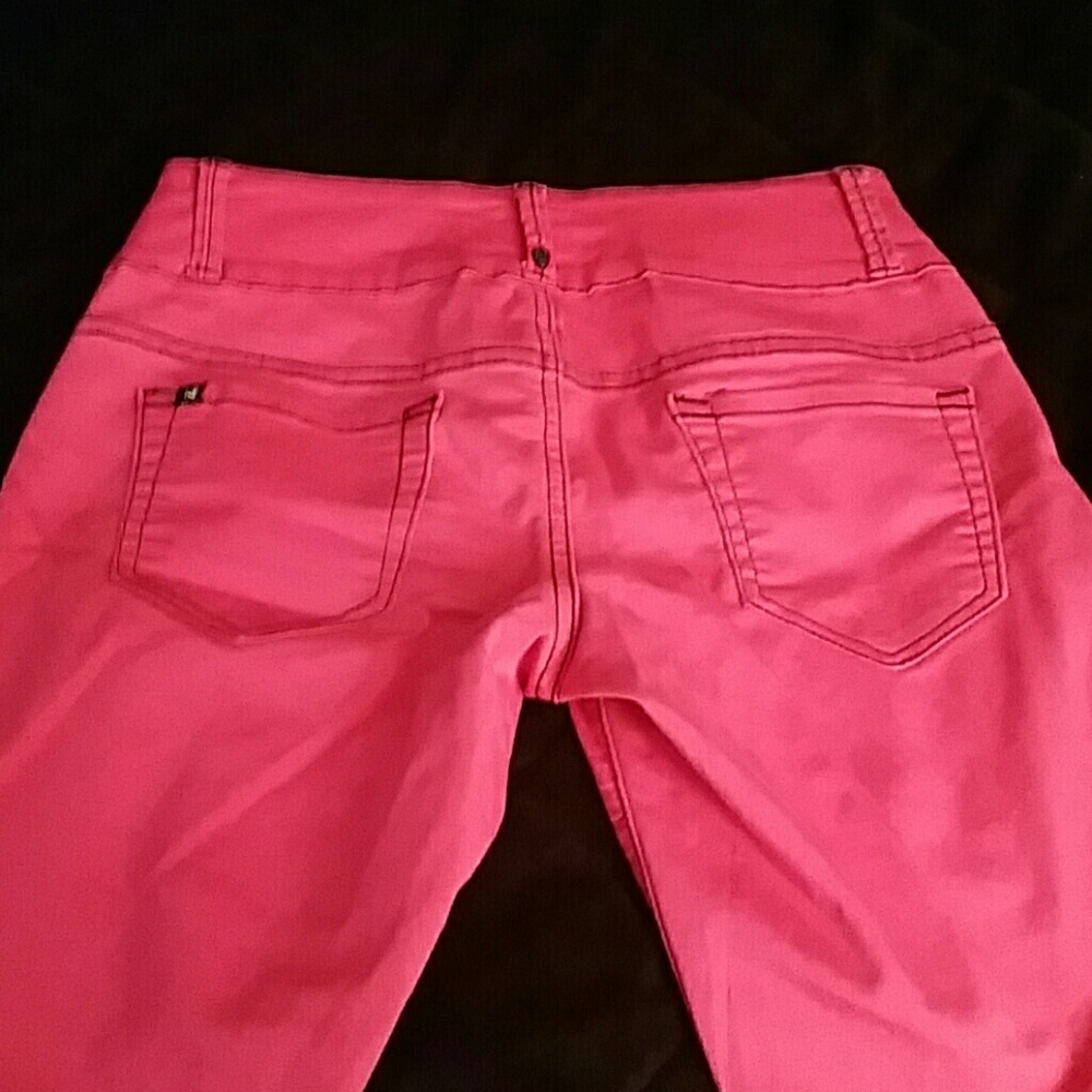 LOVEsick Hot Pink Destroyed Super Skinny Jeans - Picture 5 of 5